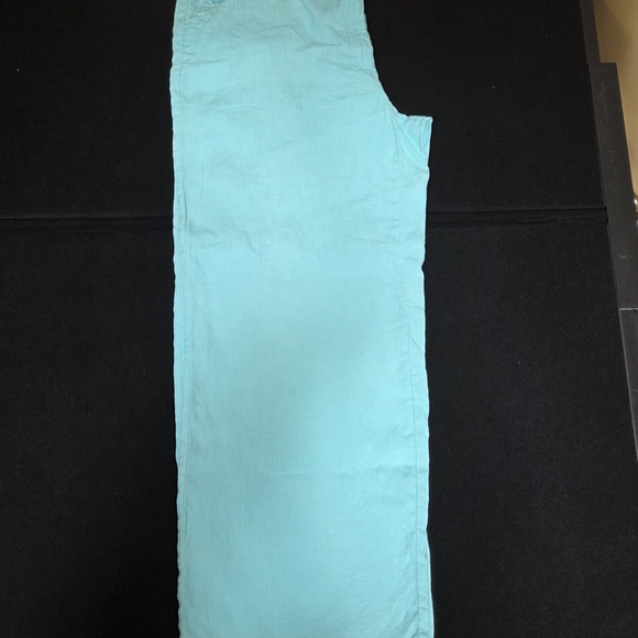 Chico's Light Blue 2.5 100% Linen Cropped Pants - Picture 2 of 14